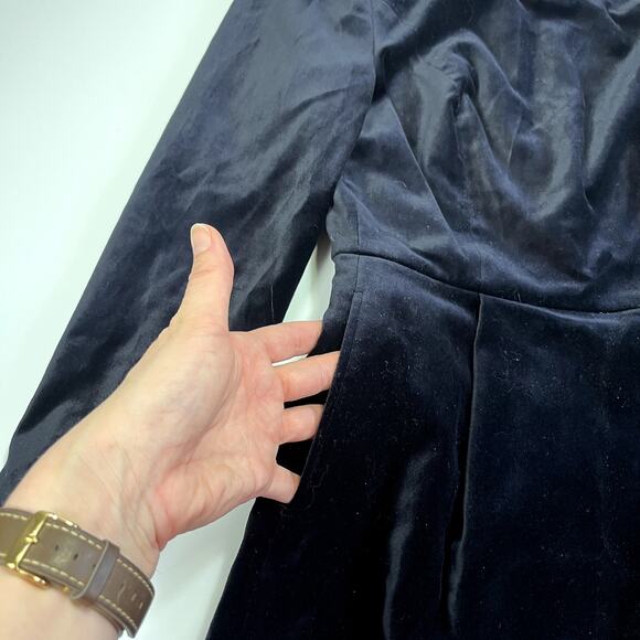 Ted Baker Small Velvet Black Dress Embellished Collar Wednesday Addams (Sz 1=4) - Picture 12 of 16